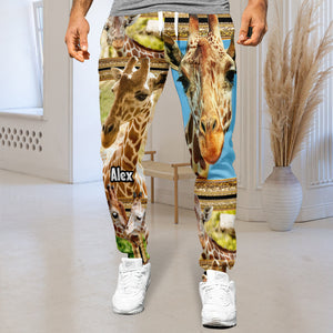 Personalized Gifts For Giraffe Lovers Joggers Sweatpants 07QHMH271224 - Shorts and Pants - GoDuckee