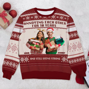 Custom Photo Gifts For Couple Christmas Ugly Sweater 01XQLU081024 - Ugly Christmas Sweater - GoDuckee