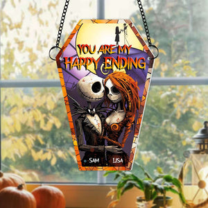 Personalized Gifts For Couple Halloween Suncatcher Ornament 02OHMH170924 - Ornament - GoDuckee