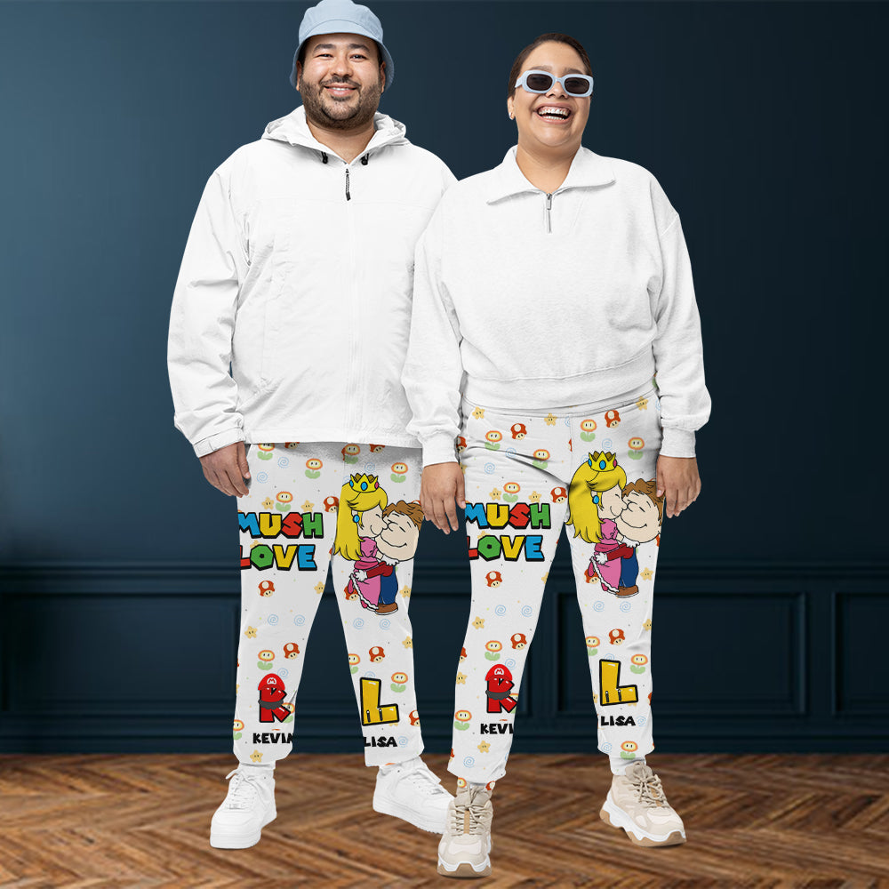 Personalized Gifts For Couple Joggers Sweatpants, Super Mushroom Love 01TGMH161224HG - Shorts and Pants - GoDuckee