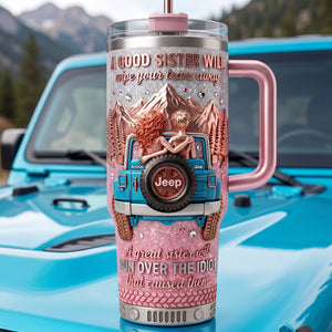 Badass Girly Off-road Friends 40oz Tumbler With Handle, Personalized Gifts For Off-road Sisters 03qhlu280726