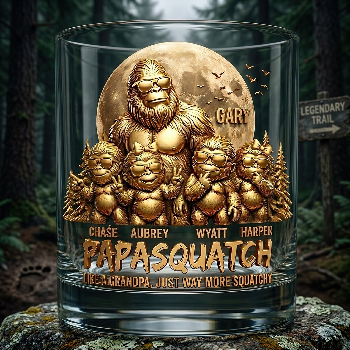King Of The Forest Dad Round Glass, Personalized Gifts For Dad 03qhdt060626 - Glass - GoDuckee