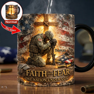 Faith Over Fear Magic Coffee Mug - Personalized Gifts For Veteran 04TOLU280326 - Coffee Mug - GoDuckee