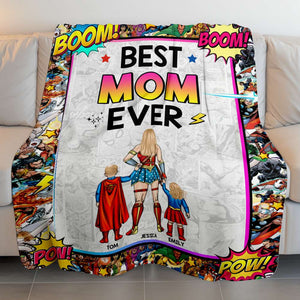 Personalized Gifts For Mom Blanket Best Super Mom Ever 04ACDT180325PA - Blanket - GoDuckee