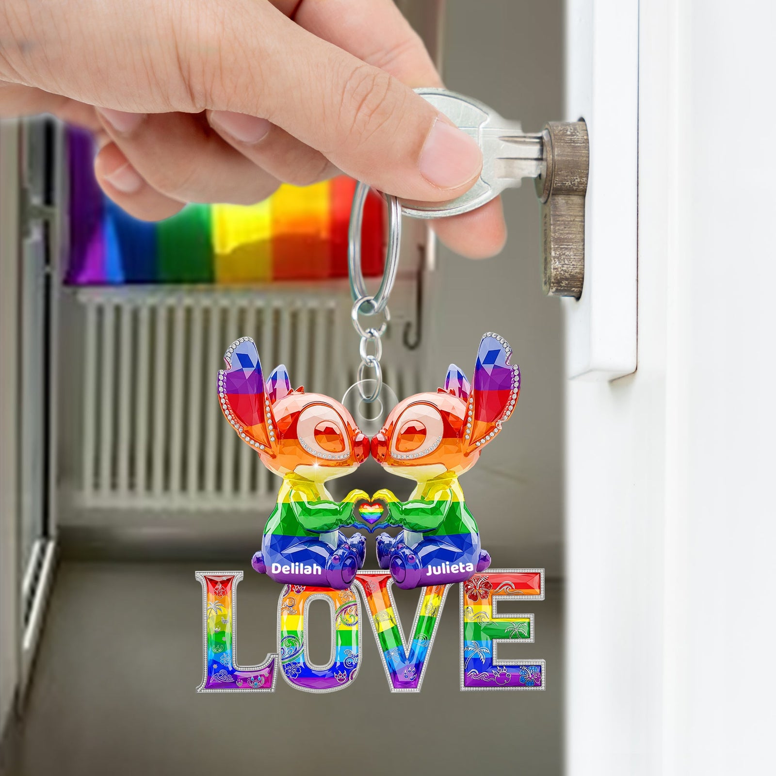 LGBT Experiment Couple Keychain Personalized Gifts For LGBT+ Pride 03OHDT230525 - Keychains - GoDuckee