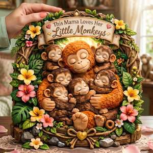 Mom And Her Little Monkeys Acrylic Plaque - Personalized Mother's Day Gifts 01tota110326 - Shaped Plaques - GoDuckee
