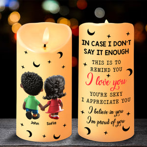 Personalized Gifts For Couple LED Candle Cartoon Couple 01OHMH161224 - Led Candle - GoDuckee