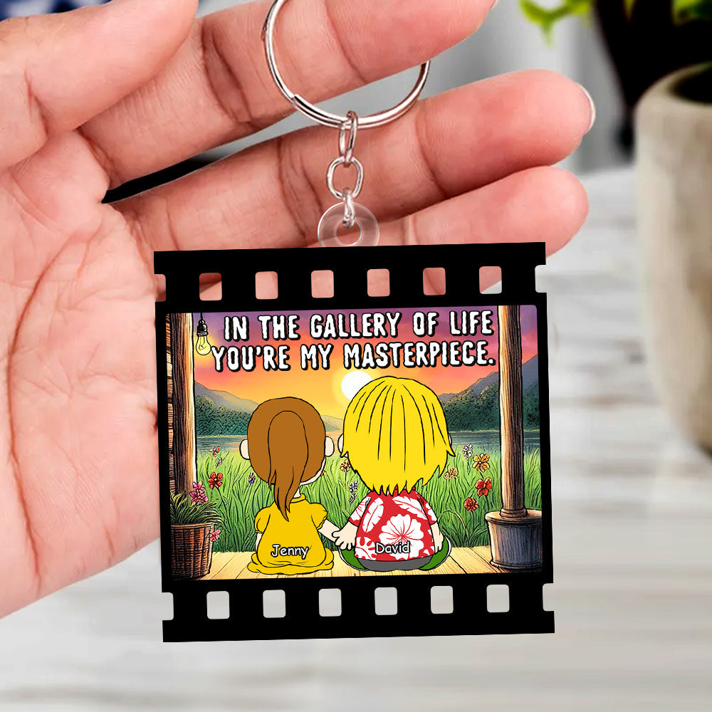 Personalized Gifts For Couple Keychain 02totn191224hg In The Gallery Of Life You're My Masterpiece - Keychains - GoDuckee