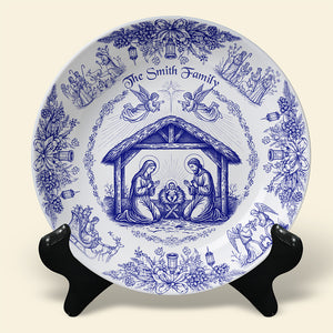 Personalized Christmas Gifts For Christian Family Ceramic Round Plate 01paqn260925 - Ceramic Round Plate - GoDuckee