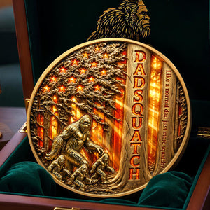 Bigfoot Dad Walking In American Forest Coin, Personalized Gifts For Dads 01qhdt280426 - Coin - GoDuckee