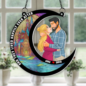 Personalized Gifts For Couple Suncatcher Ornament 04natn290724da Romantic Couple In The Castle - Ornament - GoDuckee