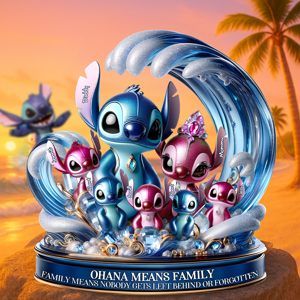 Blue Aliens Family Plaque- Gift For Family 01TGLU110425 - Shaped Plaques - GoDuckee