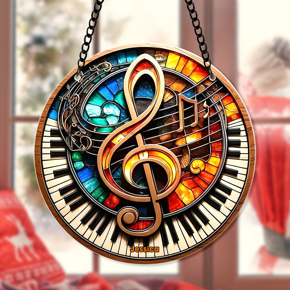 Personalized Gifts For Christmas Suncatcher Ornament 54ACQN240824 Music Note - Ornament - GoDuckee