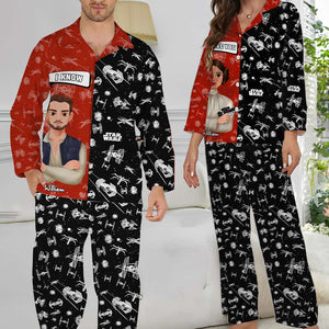 Personalized Gift For Couples Button Up Pajama Set 01TOLU051224HG - Pajama Set - GoDuckee