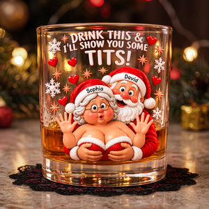 Naughty Santa Couple Glass - Personalized Gifts For Couples 06NATA201026 - Glass - GoDuckee
