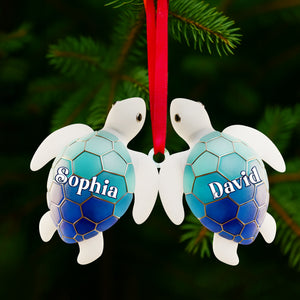 Ocean Turtle Ornament - Personalized Gifts For Couples 07NALU241025 - Ornament - GoDuckee