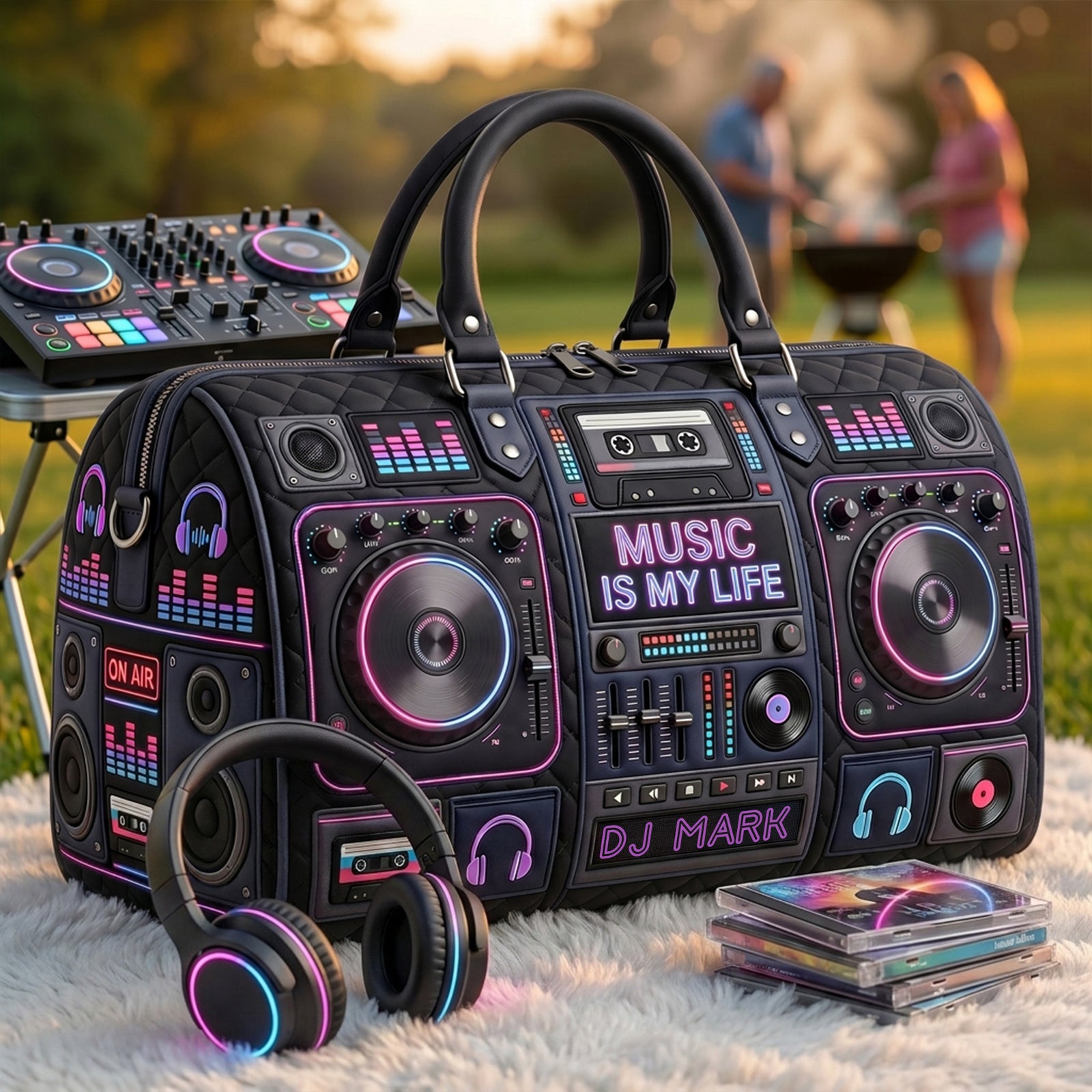 DJ Mixer Quilted Duffle Bag Personalized Gifts For Music Lovers 03palu060726 - Quilted Duffle Bag - GoDuckee