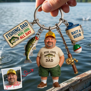 Custom Photo Fishing Dad Tag Keychain - Personalized Gifts For Dad 03tyta280426 - Keychains - GoDuckee