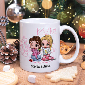 Being Your [Custom Quote] Seems Like Gift Enough, Gift For Friends, Sister, Personalized Mug, Cartoon Girl Mug, Christmas Gift 06NATN231123HH - Coffee Mug - GoDuckee