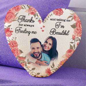 Sweet Heart Couple, Custom Shape Pillow, Romantic Gifts For Couple - Pillow - GoDuckee