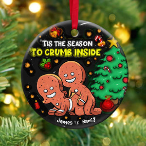 Personalized Gifts for Couple, Naughty Gingerbread Couple 3D inflated ceramic ornament 09TOPU170824 - Ornament - GoDuckee