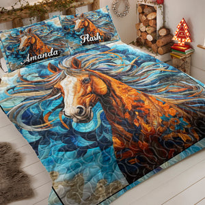 Personalized Gifts For Horse Lovers Quilt Bedding Set Special Line 03hutn051124 - Blanket - GoDuckee