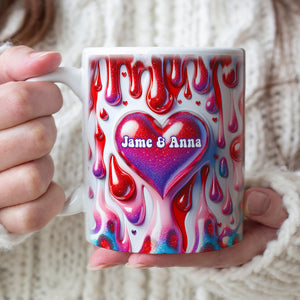 Personalized Gift For Couple Coffee Mug 3D Heart - Coffee Mugs - GoDuckee