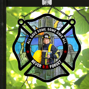 Custom Photo Gifts For Firefighter Suncatcher Ornament 06QNQN030824 - Ornament - GoDuckee