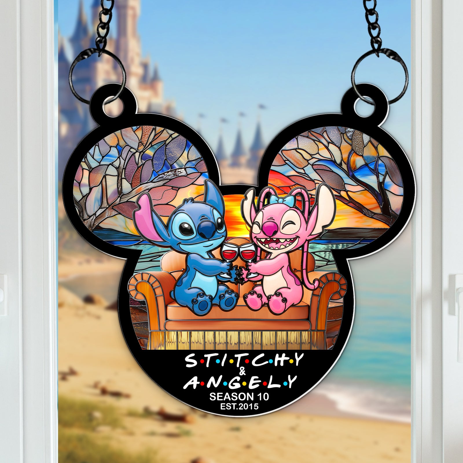 Tropical Space Couple Suncatcher - Personalized Anniversary Gifts For Couple 04OHLU080725 - Ornament - GoDuckee