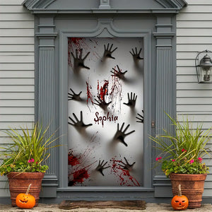 Halloween Door Cover Scary Bloody Handprint 05ACDT090924 - Door Covers - GoDuckee