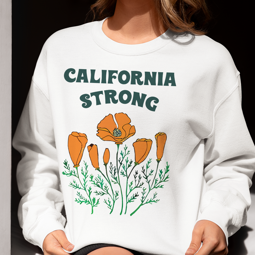Pray for California Los Angeles Fire Strong Shirt Poppy Flower - Shirts - GoDuckee