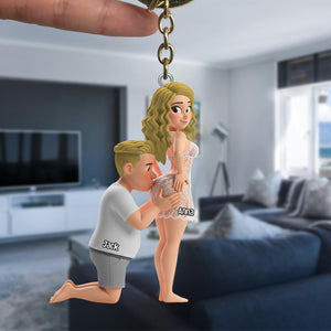 Sweet Kiss Couple Keychain - Personalized Gifts For Couple 04natn290126 - Keychains - GoDuckee