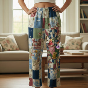 Cozy Patchwork Pajama Pants - Gift For Sewing Lovers 05PALU051225 - Pajama Pant - GoDuckee