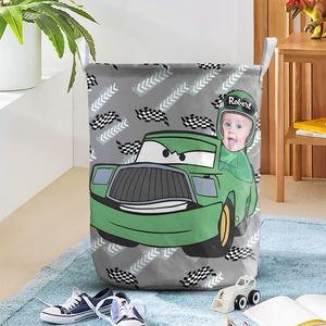 Personalized Custom Photo Gifts For Kids Driving Car Laundry Basket 02KAPU031224 - Laundry Basket - GoDuckee