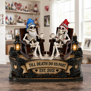 Couple Gnome Skeleton Acrylic Plaque - Personalized Gifts For Couple 05ohlu180826 - Shaped Plaques - GoDuckee