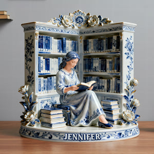 Reading Girl Acrylic Plaque – Personalized Gifts For Book Lovers 01naqn191225 - Shaped Plaques - GoDuckee