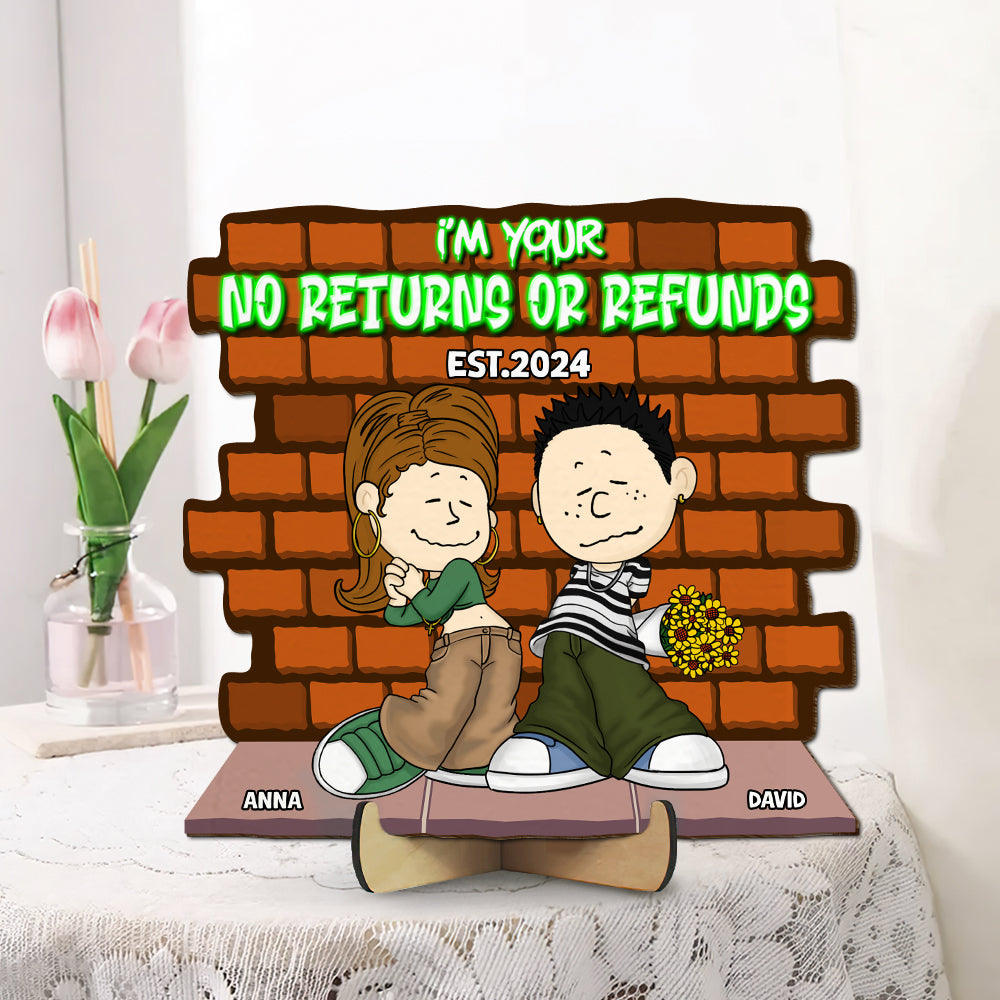 Personalized Gifts For Couple Wood Sign 03katn271224hg I'm Yours No Returns Or Refunds - Wood Sign - GoDuckee