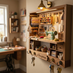 Sewing Nook Key Hanger - Personalized Gift For Sewing Lover 01HYTN111225 - Wood Sign - GoDuckee