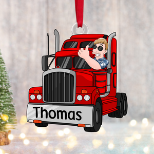 Personalized Gifts For Trucker Christmas Ornament 04acpu111124hg - Ornament - GoDuckee