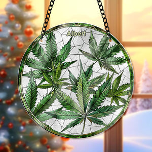 Personalized Gifts For Weed Lovers Suncatcher Ornament 43acqn240824 - Ornament - GoDuckee