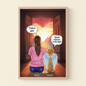 Personalized Gifts For Pet Lovers Light Frame You'll Meet Me In The Heaven Light - Canvas Print - GoDuckee