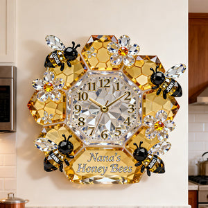 Grandma Bee Acrylic Hanging Wall Clock - Personalized Gifts For Grandma 05natn271225 - Hanging Wall Clock - GoDuckee