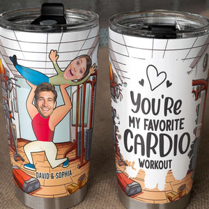 Custom Photo Gifts For Couple Gym Couple Tumbler 01TODT021224 - Tumbler Cup - GoDuckee