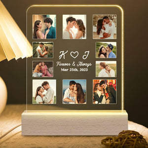 Couple Love Forever And Always, Personalized 3D Led Light Upload Photo, Couple Bedroom Led Light - Led Night Light - GoDuckee