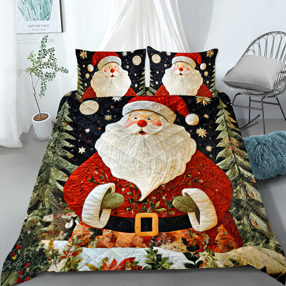 Christmas Santa Quilt Bed Set 06ACQN291024 - Blanket - GoDuckee