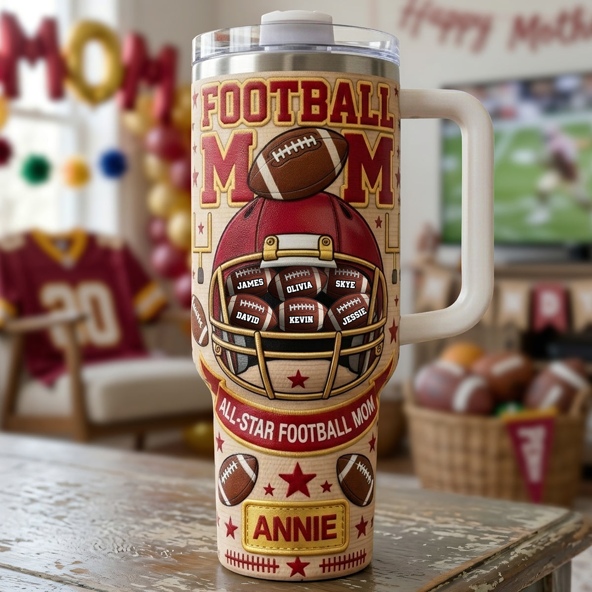 Football Mom 40oz Tumbler - Personalized Gifts For Mother's Day 03tyta210426 - Tumbler Cup - GoDuckee
