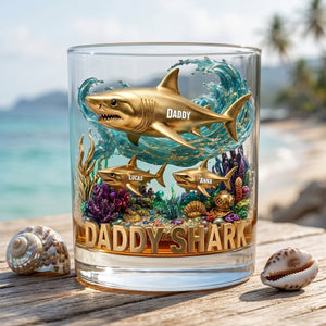 Shark Dad Round Glass - Personalized Gifts For Dad 02tytn260526