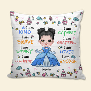 I Am Kind I Am Brave I Am Enough-Personalized Square Pillow- Gift For Kids-CC-Pillow-02naqn070823ha - Pillow - GoDuckee