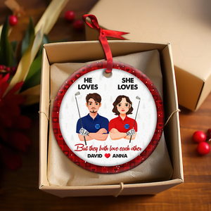 Personalized Gifts For Golf Lovers Couple Christmas Ornament 02hupu151024pa - Ornament - GoDuckee