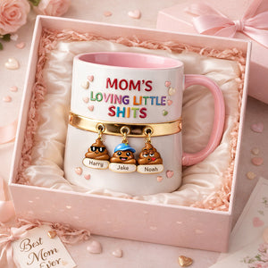 Mom’s Funny Little Squad Accent Mug - Personalized Mother's Day Gifts 04HUDT090426 - Coffee Mug - GoDuckee